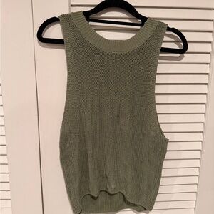 Reformation Sage Green Knit Tank Top